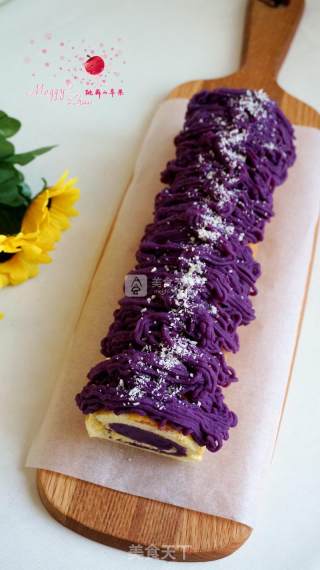 Purple Sweet Potato Chiffon Cake Roll recipe