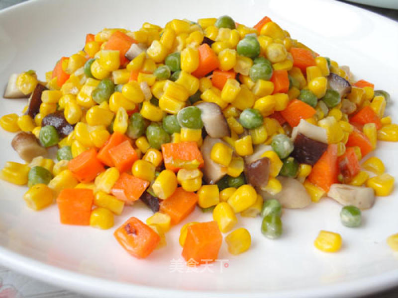 Corn Fried Three-color recipe