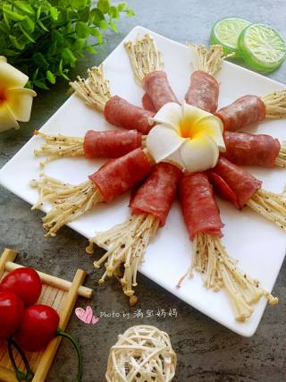 Roasted Bacon and Enoki Mushroom Roll recipe