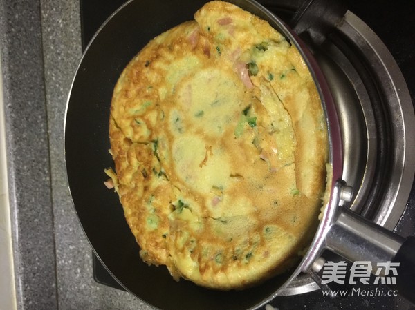 Scallion Egg Ham Sausage Breakfast Cake recipe