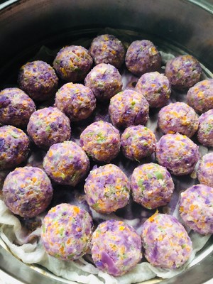 Vegan Food｜purple Cabbage Tofu Meatballs recipe