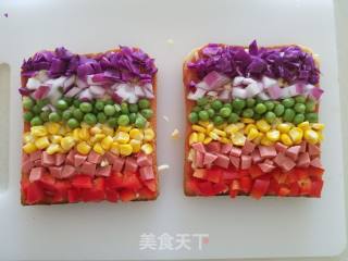 Rainbow Toast Pizza recipe