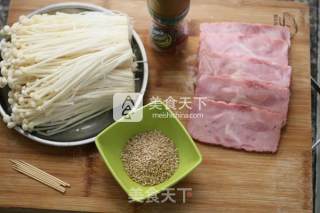 Bacon Roll with Enoki Mushroom recipe
