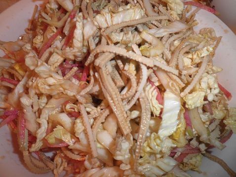 Cabbage Heart Mixed with Tofu Shreds recipe