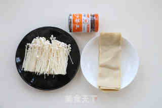 Shacha Pan-fried Bean Curd Enoki Mushroom Roll recipe