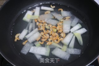 Winter Melon, Golden Hook and Shrimp Rice Soup for Clearing Fire and Dampness, Reducing Swelling and Reducing Fat recipe