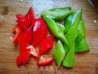 Stir-fried Bamboo Shoots with Green Red Pepper recipe