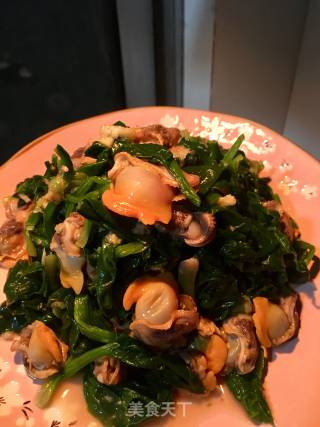 Cockles Mixed with Spinach recipe