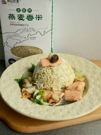 Oatmeal Rice & Salmon Mushroom Soup