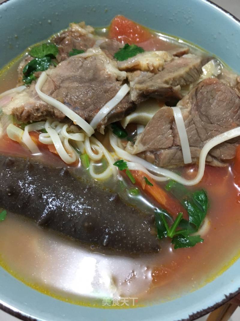 Tomato Beef Sea Cucumber Noodle recipe