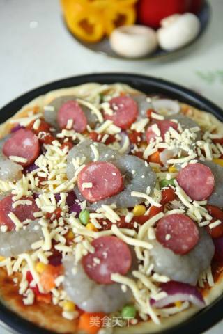 9 Inch Shrimp and Sausage Pizza recipe