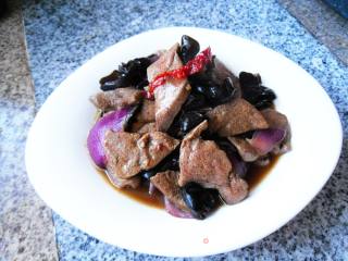 Fried Pork Liver with Fungus recipe