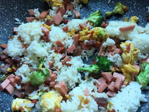 Fried Rice with Sausage, Meat, Vegetable and Egg recipe