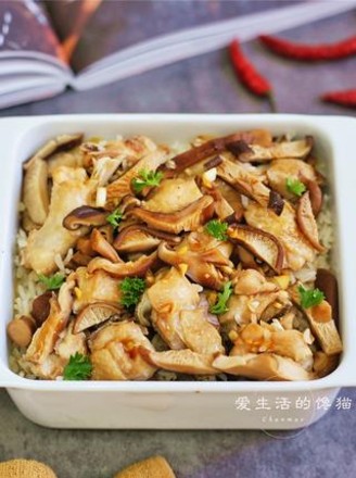 Mushroom Chicken Braised Rice recipe