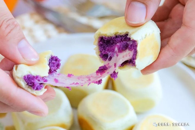 Purple Sweet Potato Cheese Fairy Bean Cake Baby Supplement Recipe recipe