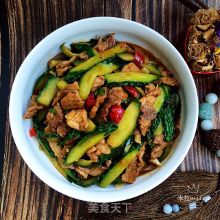 Fried Cucumber with Sliced Pork recipe