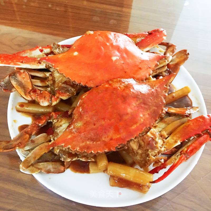 Stir-fried Rice Cake with Swimming Crab recipe