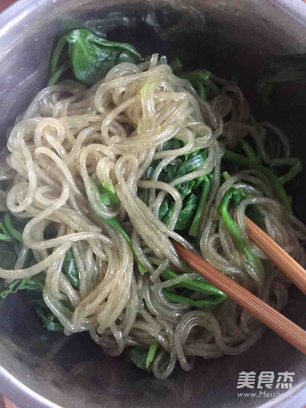 Spinach with Vermicelli recipe