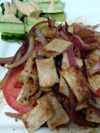 Pork Chop with Onion and Cucumber Salad recipe