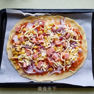 Ham and Vegetable Pizza recipe
