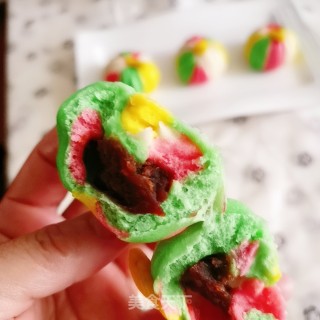 Rainbow Bean Paste Bun recipe