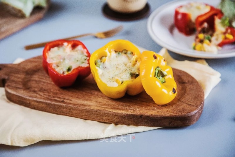 Baked Peppers with Mixed Vegetables recipe