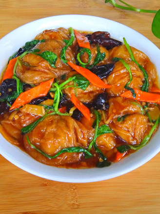 Braised Vegetables with Oily Gluten Stuffed Meat recipe