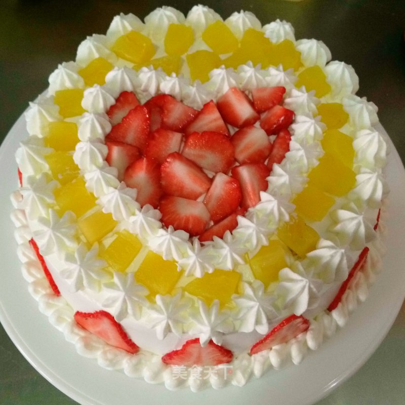 Eight Inch Cream Fruit Cake (special for Valentine's Day) recipe