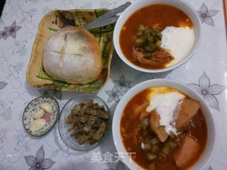 Russian Red Cabbage Soup Borscht recipe