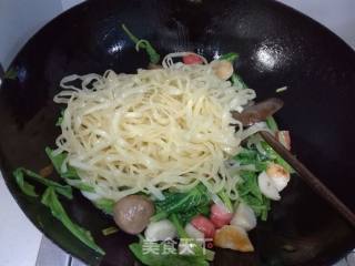 Fried Noodles with Fish Balls and Vegetables recipe