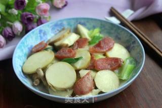 #辣味#sausage Grilled Mushrooms recipe