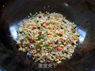 Fried Rice with Mushroom, Rape and Egg recipe