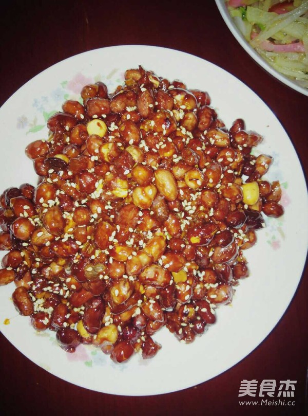 Sweet and Sour Peanuts with Diced Meat recipe