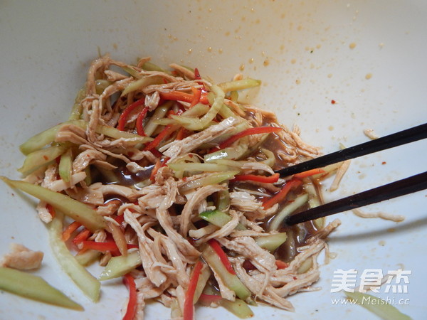 Shredded Chicken with Cucumber Salad recipe