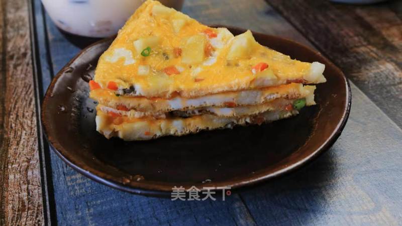Fish Cake Omelet [simple Pizza without Oven] recipe