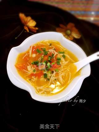 Bone Broth Tomato Enoki Mushroom recipe