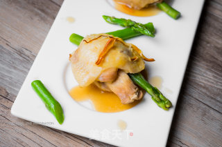 Stuffed Chicken Wings with Asparagus and Pleurotus Eryngii (full Video Tutorial with Boneless Chicken Wings) recipe