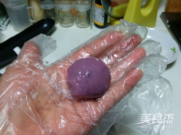 Purple Sweet Potato Honey Bean Glutinous Rice Cake recipe