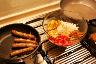 Tomato Bibimbap with Handmade Italian Beef Sausage recipe