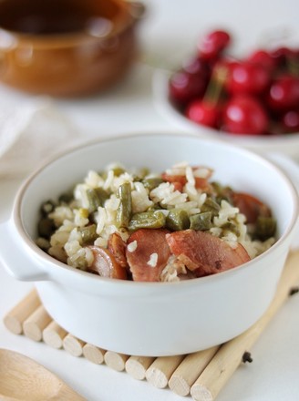 Braised Rice with Bacon and Beans recipe