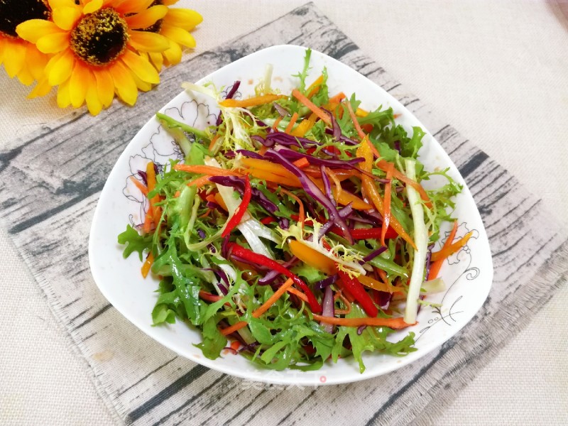 Zero-fat Colorful Vegetable Salad recipe