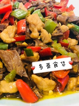 Serving Food ~ Fried Dried Bamboo Shoots with Chili recipe