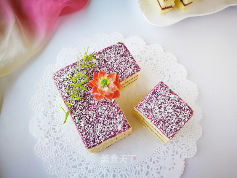 #四session Baking Contest and It's Love to Eat Festival# Fondant Purple Sweet Potato Sandwich Cake recipe