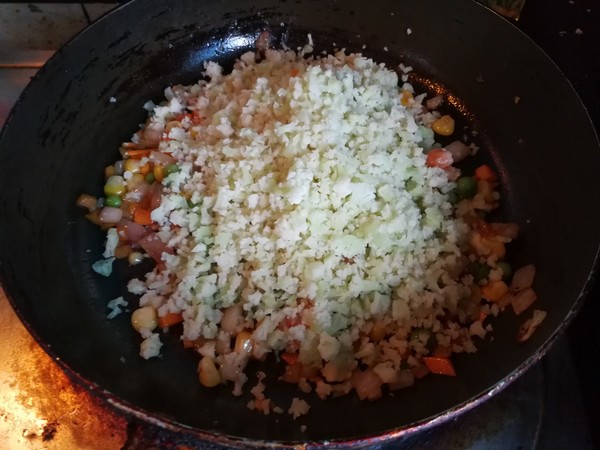 Fried Rice without Rice ~ Cauliflower Fried Rice recipe