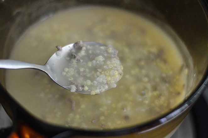 Broccoli Pork Liver Millet Congee (complementary Food) recipe