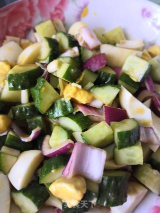 Low-fat Salad ~ Refreshing Cucumber and Egg Salad recipe