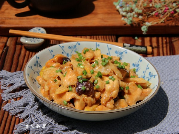 Chicken Slices with Oyster Sauce and Shiitake Mushrooms recipe