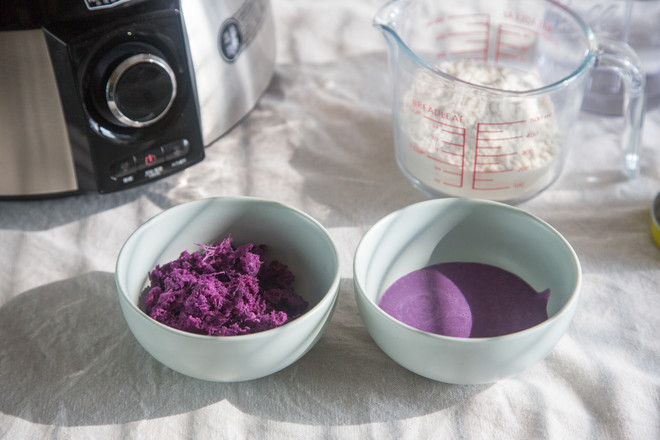 Purple Sweet Potato and Rose Bun recipe