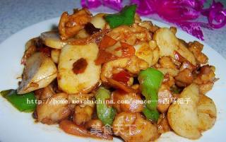 Stir-fried Rice Cake with Spicy Chicken recipe