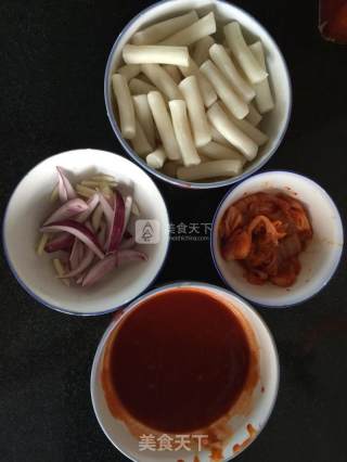 Spicy Cabbage Fried Rice Cake for 2 Persons recipe